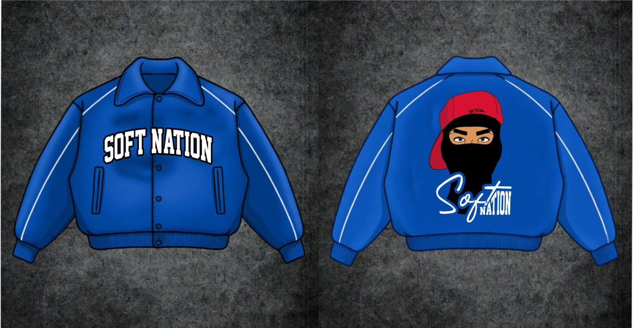 Softnations Blue Varsity Jacket