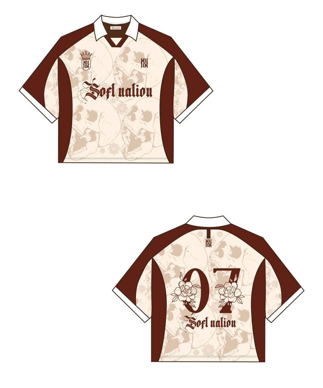 Softnations Brown Skull Jersey