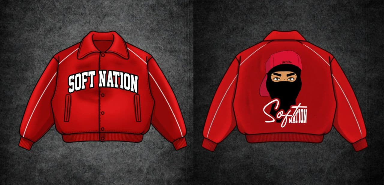 Softnations Red Varsity Jacket